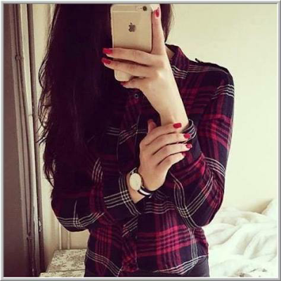 Cute and Stylish Girl Profile Picture with iPhone